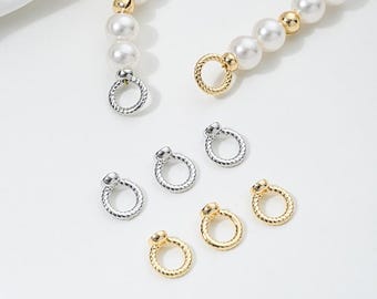 10pcs Hidden Wire Closed Ring, Double Holes Connector, End Tips Closed Ring DIY Jewelry  Accessories