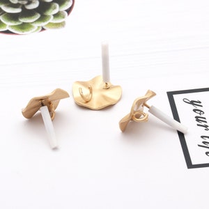 10pcs Matte Gold Plated Round Circle Earring Ear Stud Statement  High Quality Metal Earrings findings Jewelry Accessories