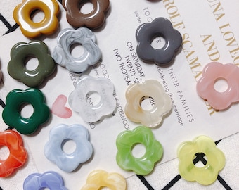 17pcs Multi Colors Wood 57x51mm Flower Petal Charms Pendants Findings 20537 17pcs Multi Colors Wood 57x51mm Flower Petal Charms Pendants Findings 20537