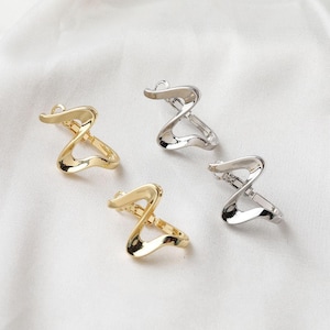 6PCS Matt Gold Plated S Ear Studs Earring irregular Ear Stud Earrings Accessories Designer Jewelry Making -925 Sterling Silver Post /21X27mm