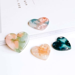 10pcs Heart Charms Geometric Cellulose Acetate Charm,Heart Shaped Pendant Diy Earring Jewelry Accessories Minimalist
