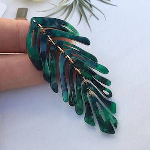 4pcs Leaf Charms Tortoise Leaf shape Cellulose Acetate Colorful Charm Plastic Pendant Resin Acrylic Pendant Diy Jewelry Accessories