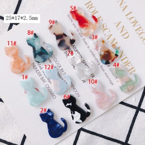 10pcs Cat Charms Geometric Cellulose Acetate Colorful Charm Jewelry Charm Diy Earring  Jewelry Accessories Minimalist