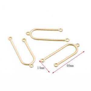 10pcs matte Gold Plated U shape connector Charm, Drop Pendant,diy Jewelry Earrings  Material