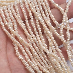1 Strand 2-3mm Freshwater Broque Pearl Beads, Rice Beads Fresh Water Pearls Irregular Beads for Jewelry Making