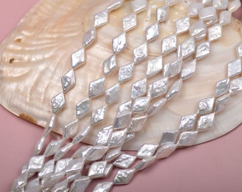 1 Strand 8x14mm Freshwater Rhombus Pearl Beads,diamond Pearl for