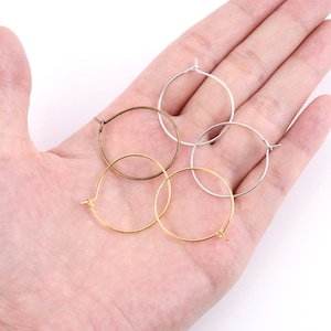 10pcs  Wine glass charm hoops Circle ear hoop Wine Charm Rings earring Hoops Wine Glass Charm Rings Beading Hoops DIY Earring Attachment