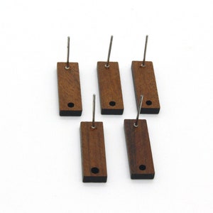 10pcs Rectangle Wood Earrings, Ear Wire, Earrings Post, Bar Wood Earrings Studs,Diy Jewelry Accessories earring attachment,Hypoallergenic