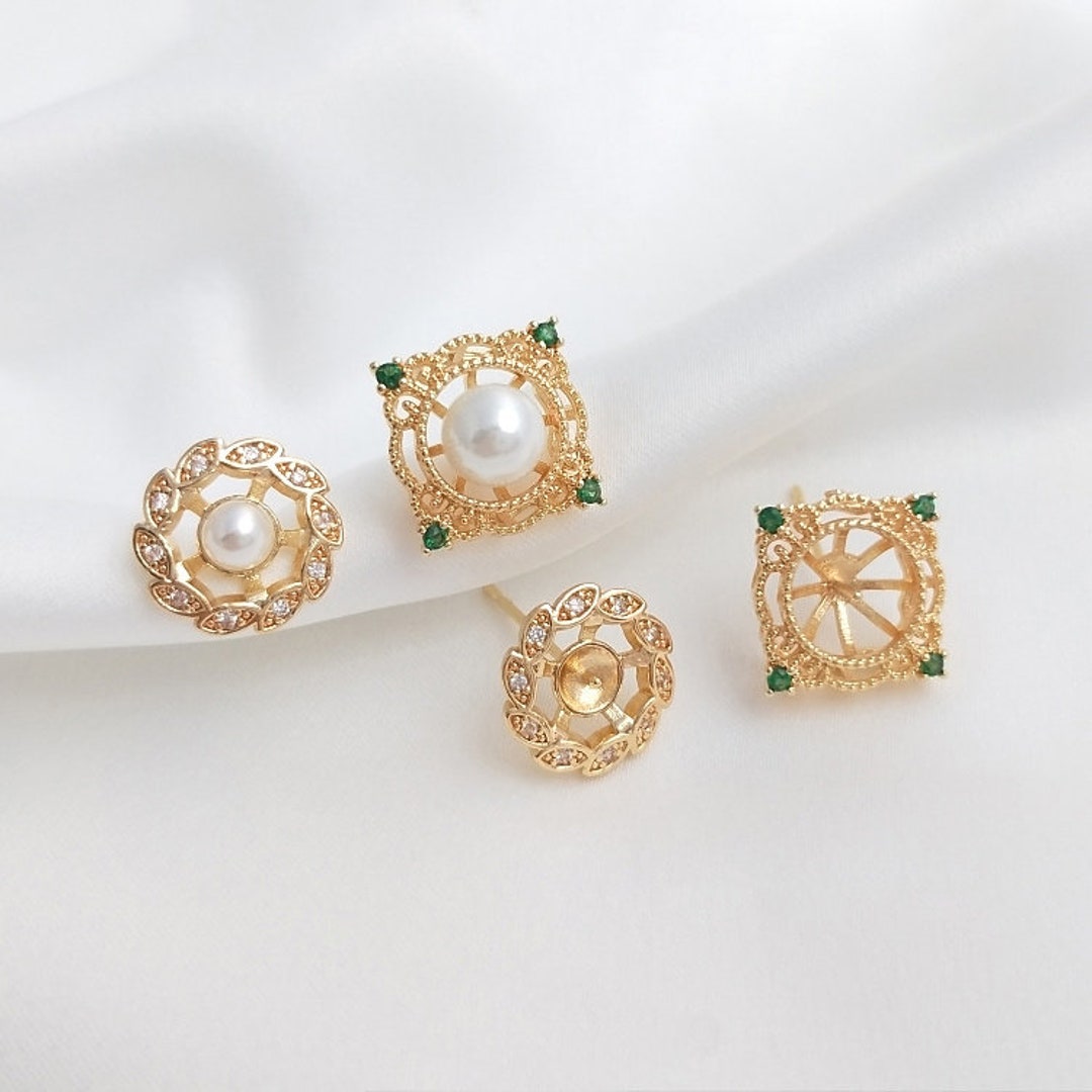 Orecchini A Perno In Zirconia Cubica In Oro Massiccio 9