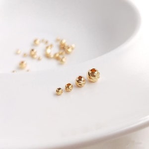 20st 14K echt vergulde ronde spacer kralen, armband spacer kralen, 2,5 mm 3 mm 4 mm 5 mm gouden ronde kralen, bedelkralen