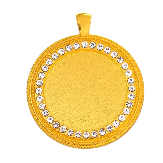 10pcs Rhinestone Pendant Trays: 25mm DIY Bezel Blanks