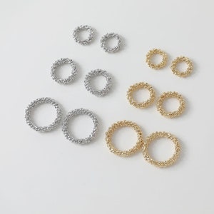10pcs 14K Gold Plated Brass  Circle Charm,Geometry Charms, Circle Connector Earring Findings, Jewelry Making, Diy Material, Jewelry Supplies