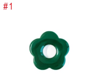 10pcs Flower-shaped Resin Charm Pendant, Acetate Acrylic Fresh Colors Hollow Flower Earring Charm DIY Jewelry