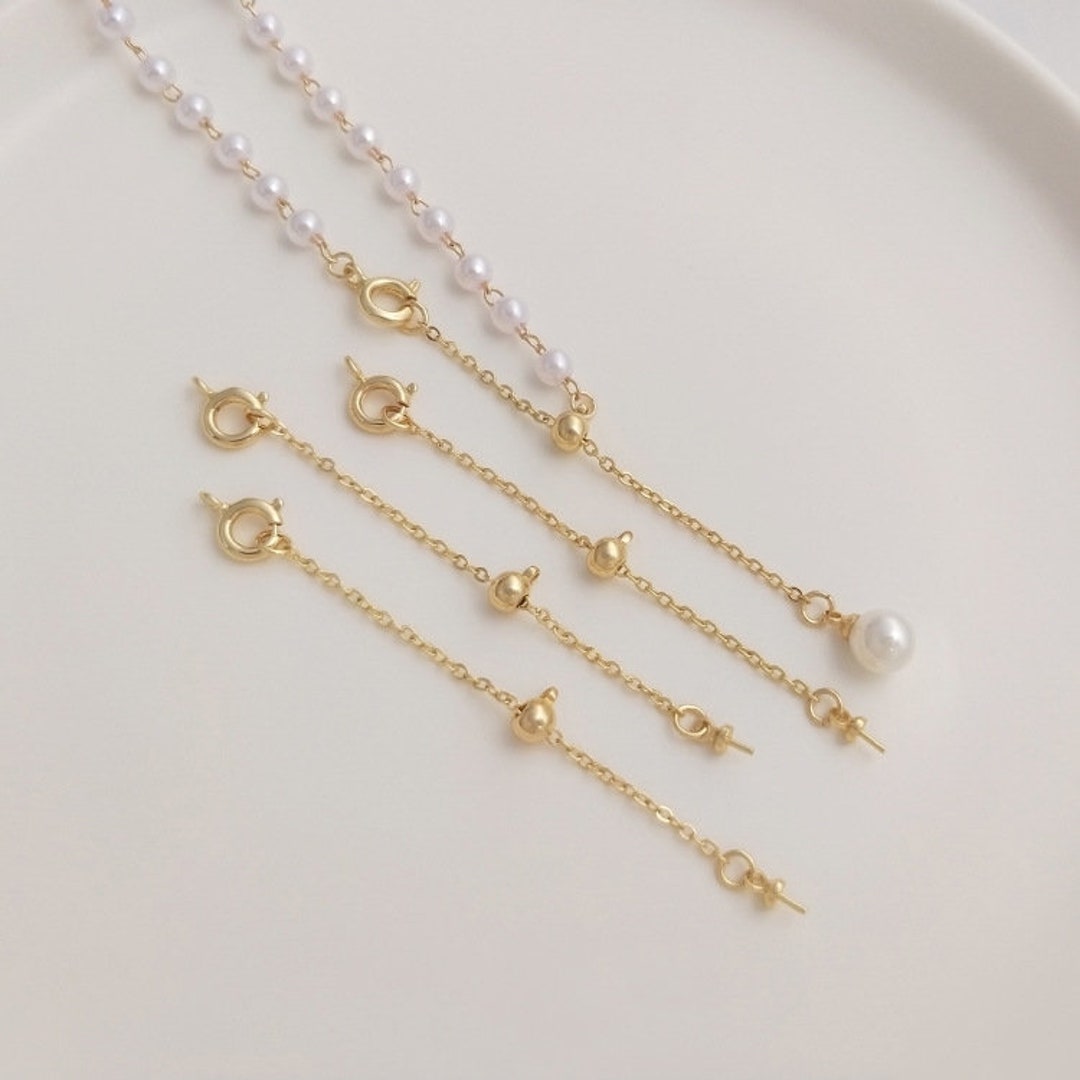 Gold Extension Spring 5pcs 18k Gold Plated Brass Extension Chain,spring Clasps Tail Chain ...