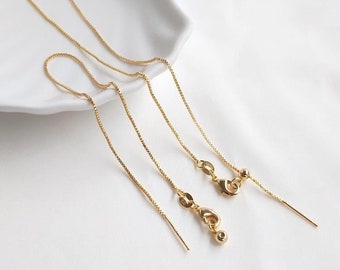 4PCS Adjustable 14K Gold Plated Brass Box Chain: Necklace & Bracelet Beading