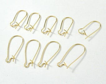 10pcs 18K gold plated Messing Niere Ohrhaken, Französisch Ohrhaken, große Haken Ohrhaken, Ohrring Erkenntnisse, DIY Ohrring Befestigung