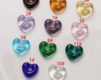 4 Uds. De cuentas de corazón esmaltadas, lámpara de trabajo, cuentas esmaltadas, cuentas esmaltadas huecas, abalorio hecho a mano, pulseras DIY, collar, pendientes, hallazgos