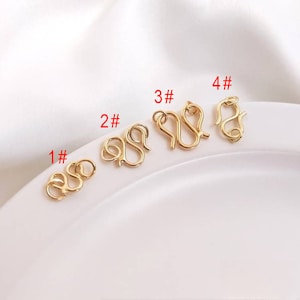 10PCS 14K Real Gold Plated W clasps,Bracelet Clasp,W Clasp Connectors ,S Hook Clasps,M Hook Clasps,Necklace Clasps,Connector Clasps