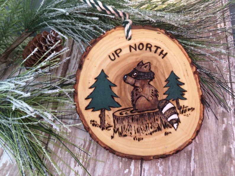 Up North Cabin Decor Camper Decor Rv Decor Racoon Wood Etsy