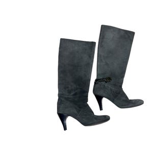 Suede Grey French vintage Boots, Jonak Medium Height Boots
