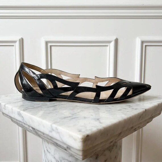 Giorgio Armani, Giorgio Armani Black Patent Leather Ballet Flats, EU 37, Designer Slip-On Shoes, Luxury Flats