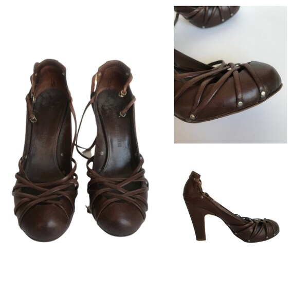 Veronique Branquinho Vintage Heels in Brown Leathe