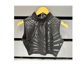 Top nero corto, top corto vintage