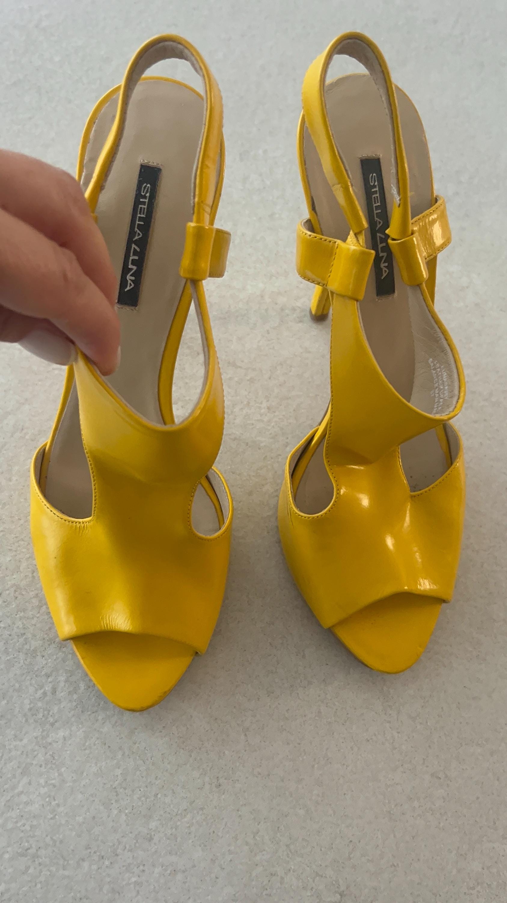 Stella Luna Yellow Heels, Vintage Sandals - Etsy