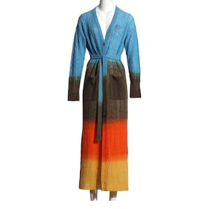 Etro Long Cardi Coat, Vintage Embroidered Detailed, Wool Cardigan