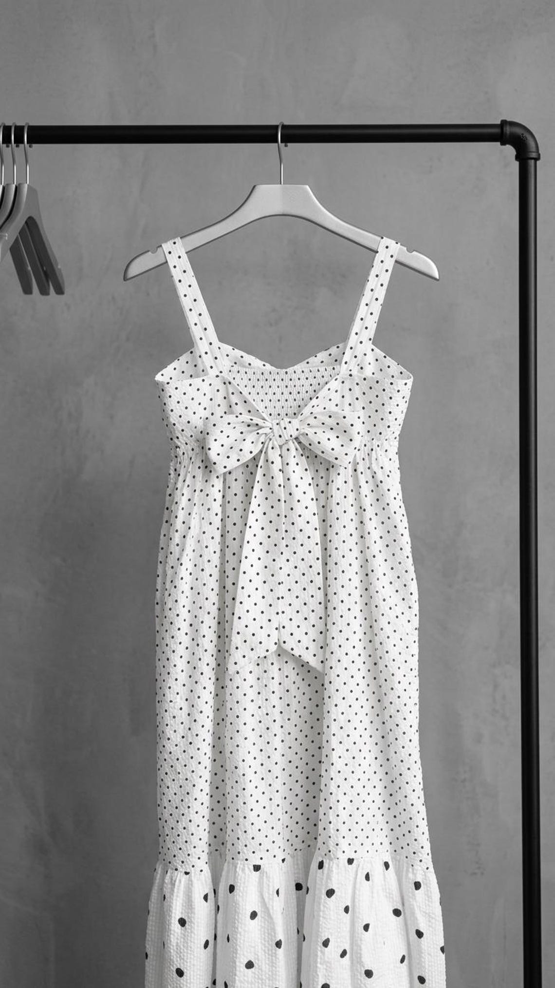 Summer Polka Dot Dress, Sleeveless Vintage Dress, foto 2 di 5
