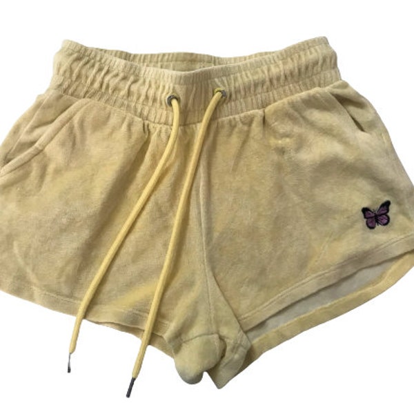 Terry Velours Shorts Ladies, Vintage Banana Yellow Shorts