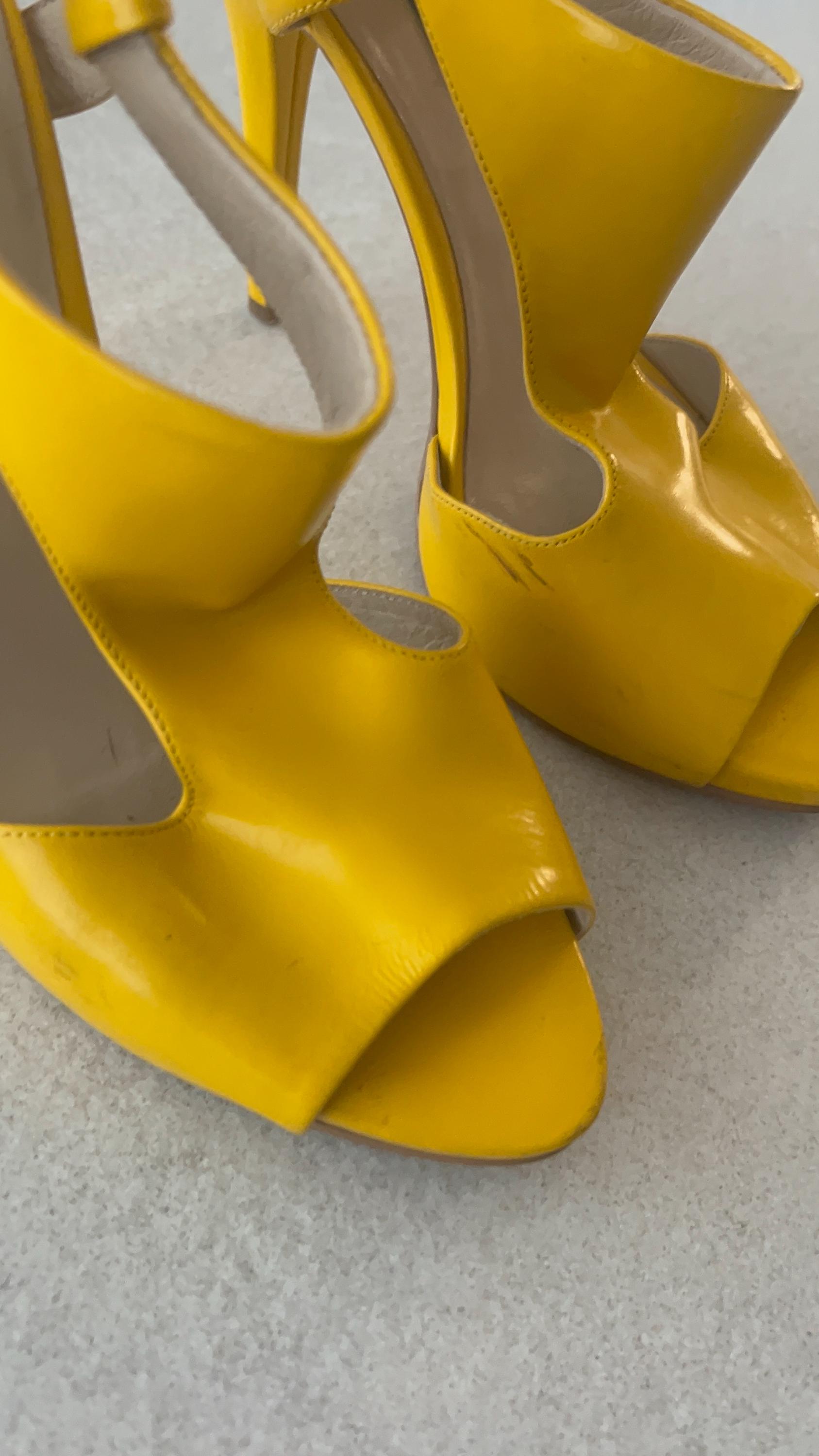 Stella Luna Yellow Heels, Vintage Sandals - Etsy