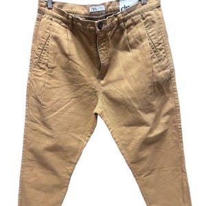 Denim Cropped Trousers Mens,  Vintage Designer Toffee Color Jeans