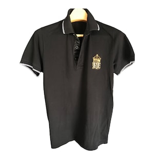 Preppy Men&#39;s Black Top,  Vintage Wear, Polo T-Shirt