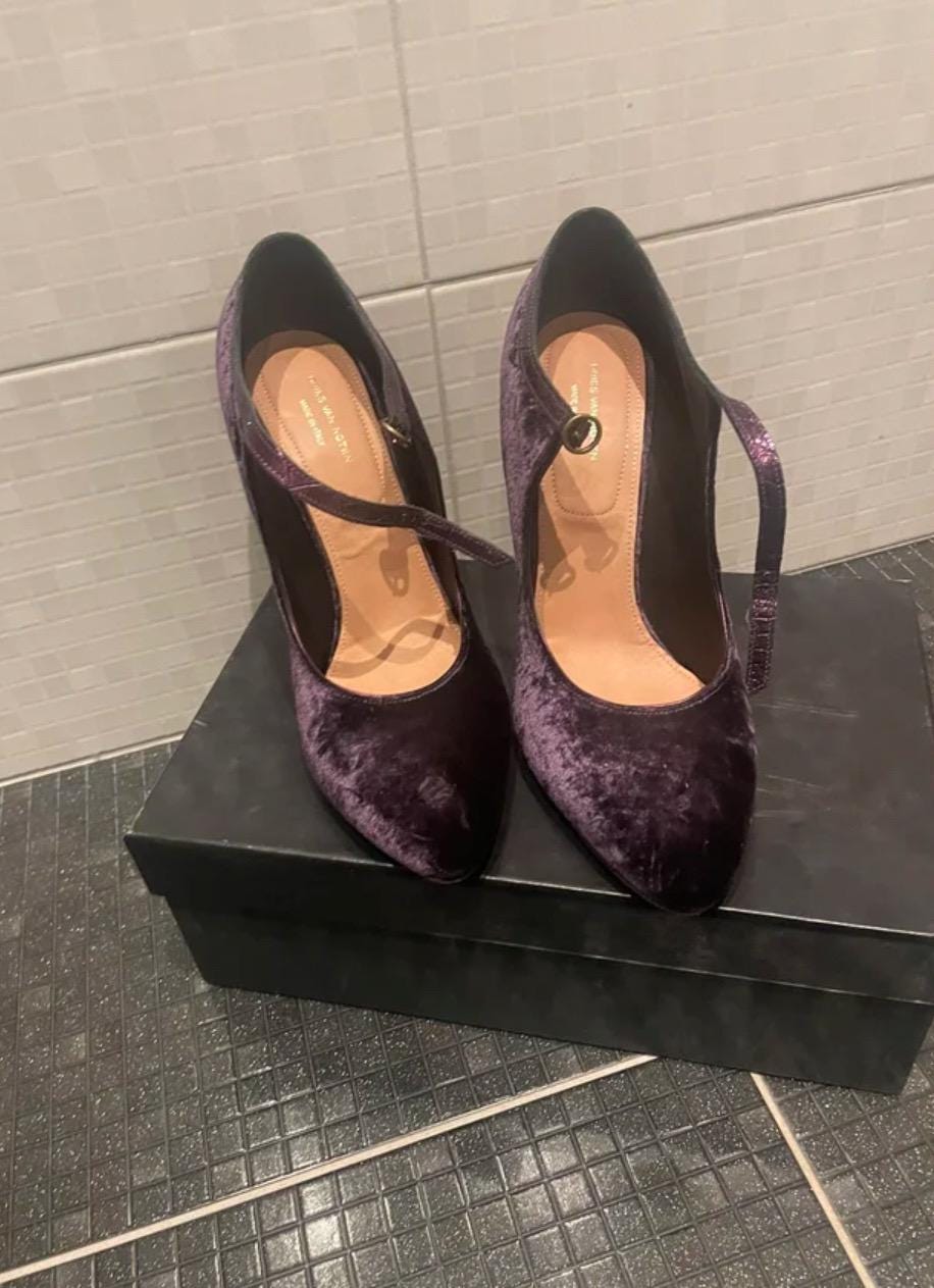 Dries Van Noten Velvet Pumps, Purple Vintage Heels - Etsy