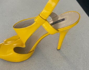 Stella Luna Yellow Heels, Vintage Sandals - Etsy
