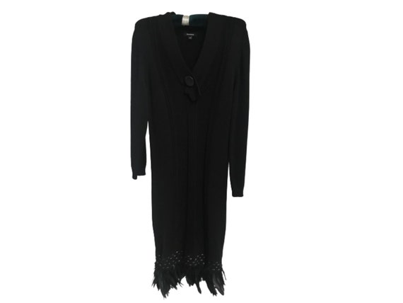 Feather Black Dress, Vintage Dress by Munchu's, Kn