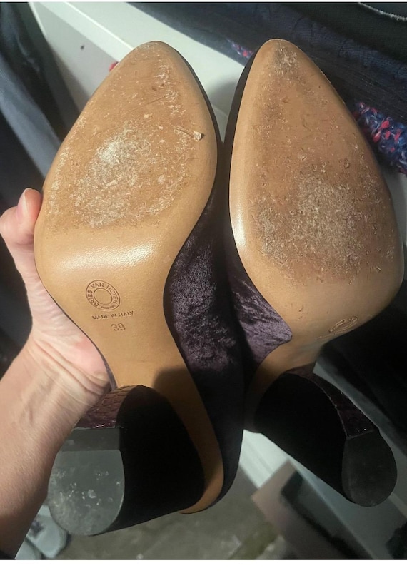 Dries Van Noten Velvet Pumps, Purple Vintage Heels - Etsy