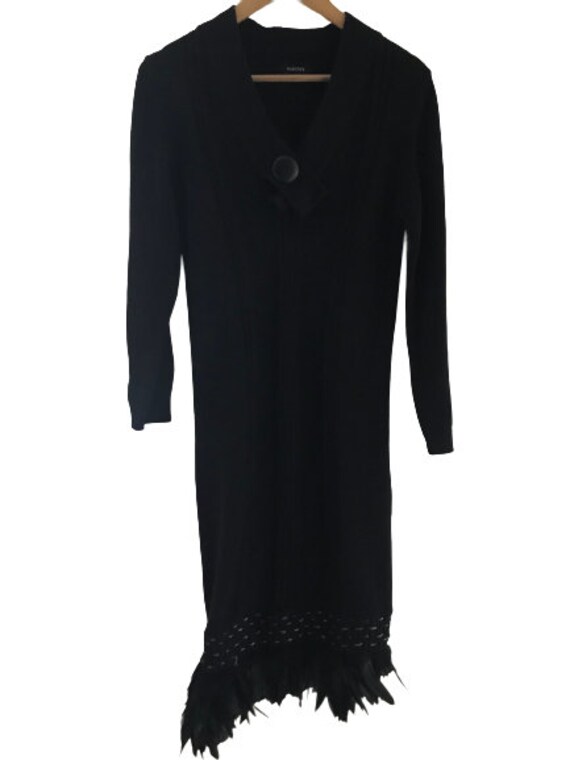 UNIQUE Feather Black Dress, Vintage Dress by Munc… - image 8