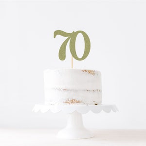 70th Cake Topper. 70 Birthday. Number Cake Topper. Seventieth. Party Decorations. Seventy. Birthday Sign Glitter. Number Cake Sign