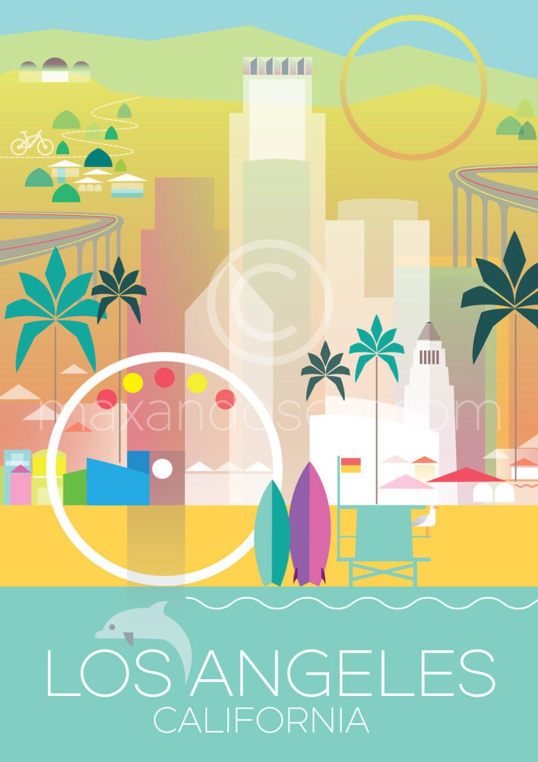 Los Angeles Postcard - Etsy