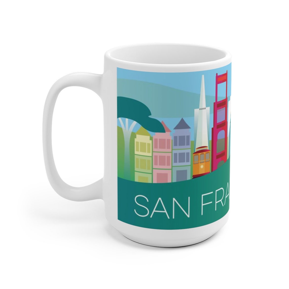 San Francisco 15 Oz Ceramic Mug Etsy