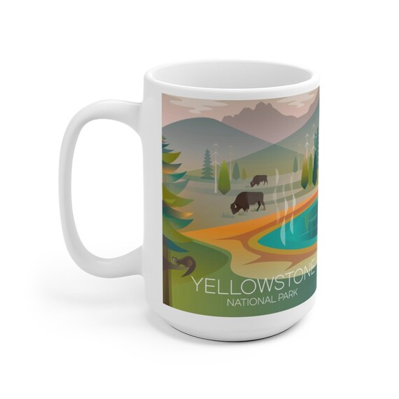 Yellowstone National Park Grand Prismatic 15 Oz Ceramic Mug