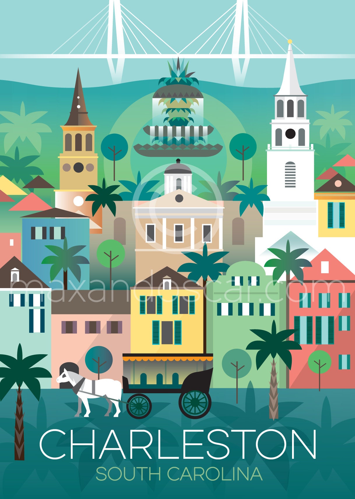 Charleston Postcard Etsy