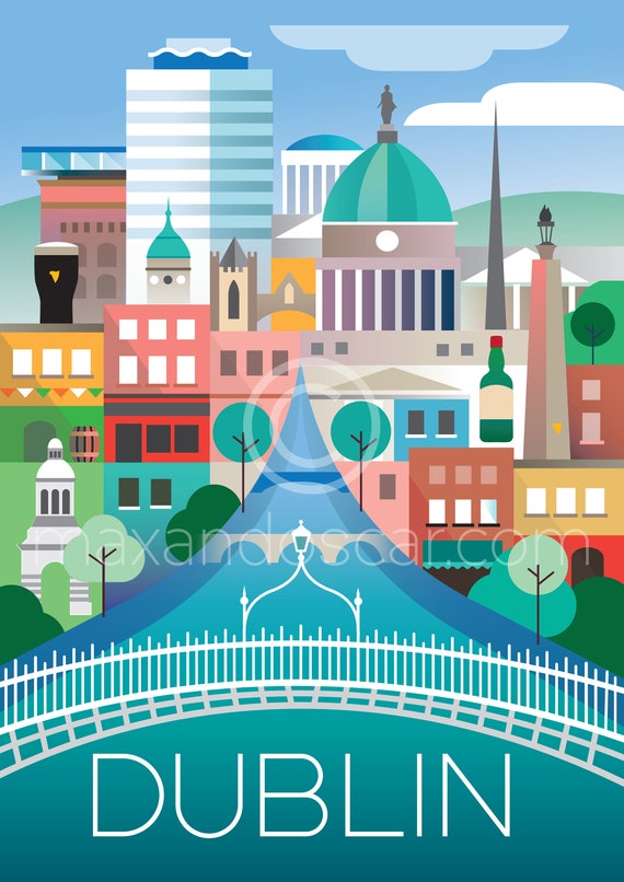 Dublin Postcard Etsy