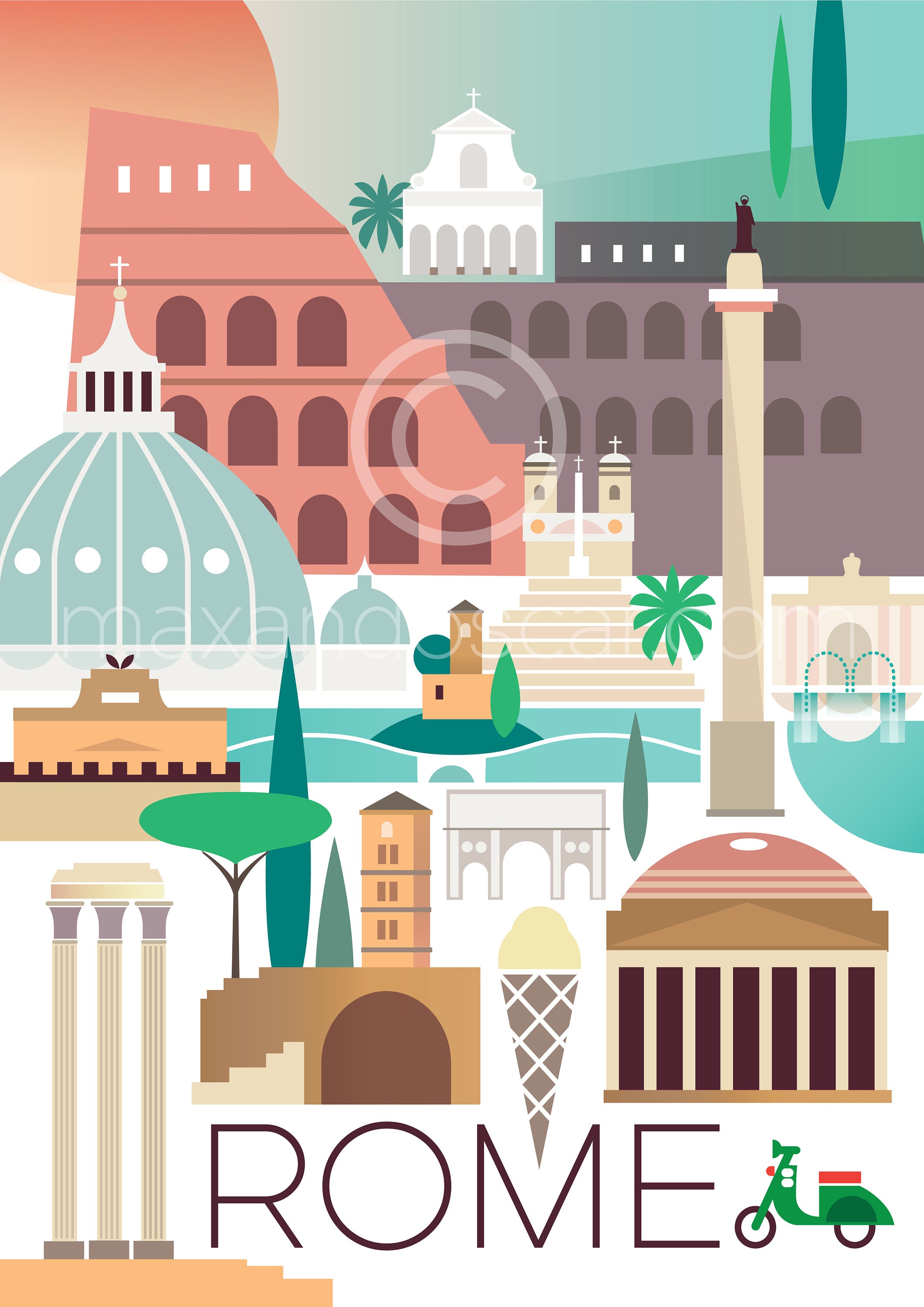 Rome Print - Etsy
