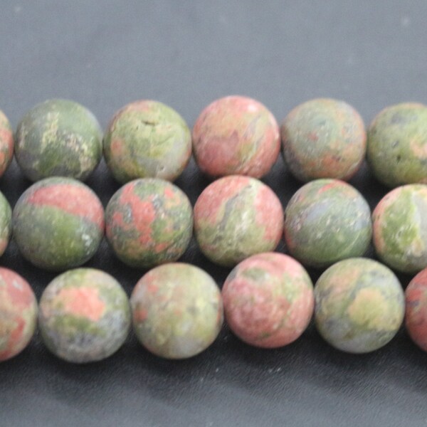 Natural mate Unakite suave redondo abalorios, 6mm 8mm 10mm 12mm Mate Unakite Beads suministro, Loose Beads Wholesale