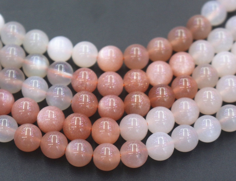 6mm 8mm 10mm 12mm Mixcolor Moonstone Beads supply,Loose Beads Wholesale Natural Mixcolor Moonstone smooth round Beads