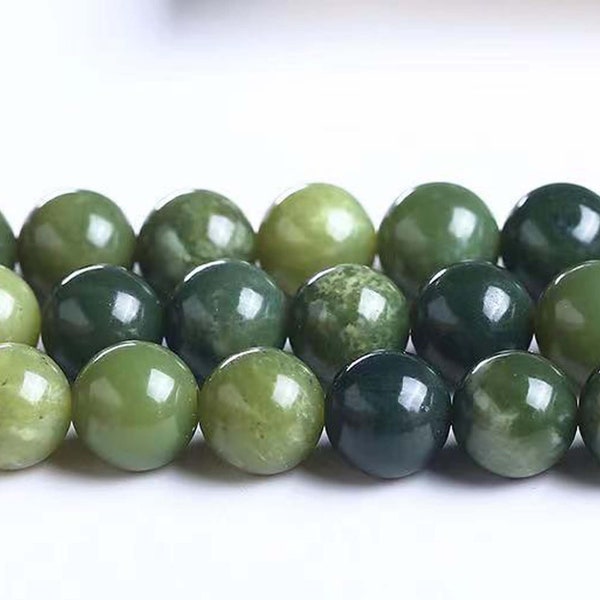 Naturel Vert Jasper perles rondes lisses, 4mm 6mm 8mm 10mm 12mm Green Jasper Perles fournitures, Perles en vrac En gros