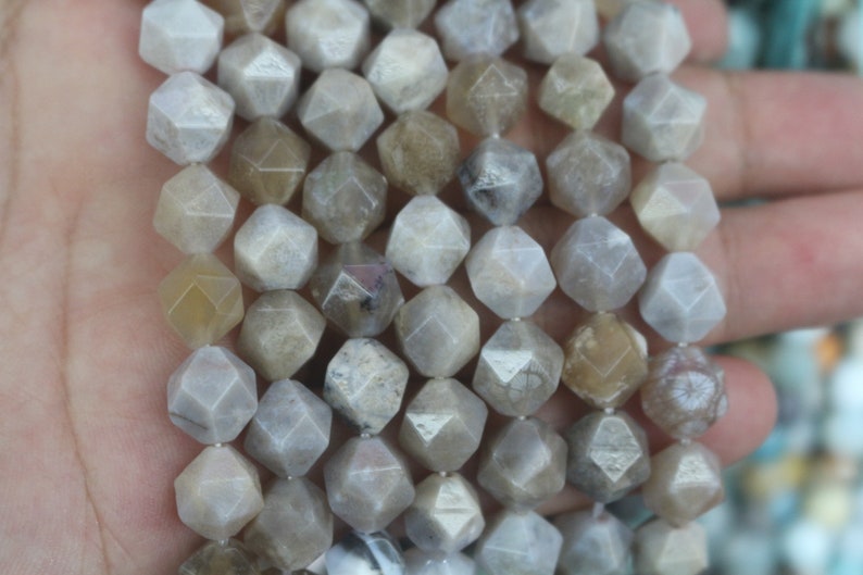 Natural Faceted Ocean Fossil Agate Beads 6mm 8mm 10mm 12mm Faceted Ocean Fossil Agate Beads supply,Loose Beads Wholesale